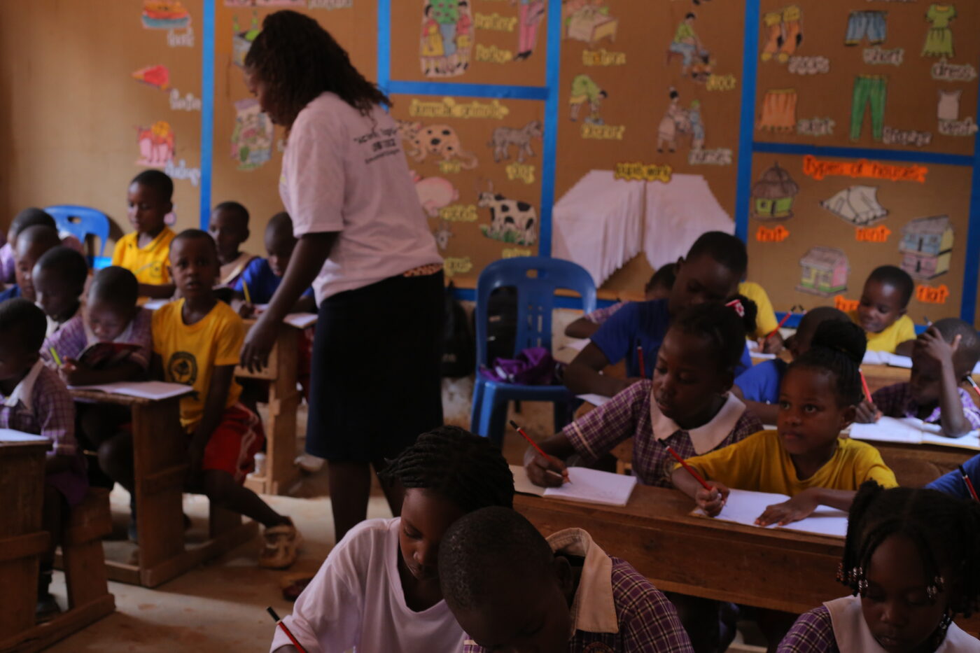 Children celebrating at school in Namagoma
