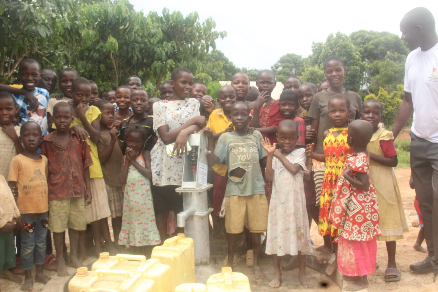 Community members at the borehole site